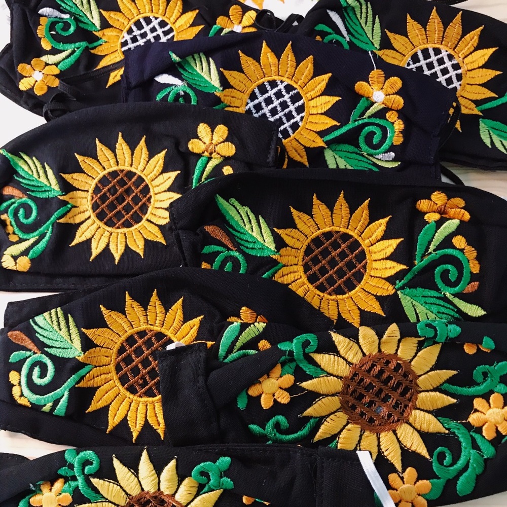 Sun flower Facemasks with filter pocket